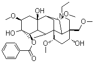 CAS # 82144-72-7, O-Deacetylindaconitine, 14-Benzoylpseudaconine, Ludaconitine, (1alpha,3alpha,6alpha,14alpha,16beta)-20-Ethyl-1,6,16-trimethoxy-4-(methoxymethyl)-aconitane-3,8,13,14-tetrol 14-benzoate