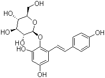 structure of CAS# 82373-94-2, 2,3,5,4'-Tetrahydroxystilbene-2-O-beta-D-glucopyranoside