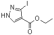 structure of CAS# 827316-43-8, 3-Iodopyrazole-4-carboxylic acid ethyl ester