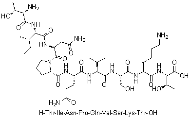 CAS 登录号：828919-39-7, L-苏氨酰-L-异亮氨酰-L-天冬氨酰胺酰-L-脯氨酰-L-谷氨酰胺酰-L-缬氨酰-L-丝氨酰-L-赖氨酰-L-苏氨酸
