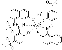 CAS 登录号：83249-64-3, [N-[8-[[5-(乙基磺酰基)-2-羟基苯基]偶氮]-7-羟基-1-萘基]甲磺酰胺根合(2-)][1-[(2-羟基-4-硝基苯基)偶氮]-2-萘酚]铬酸钠