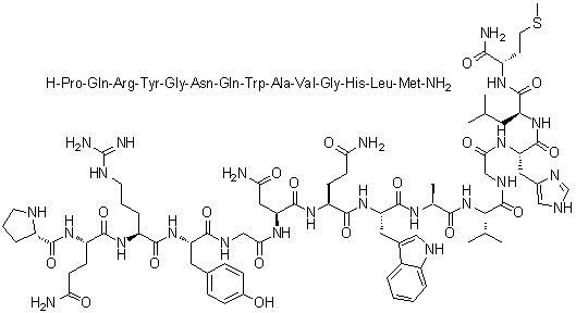 CAS # 832724-21-7, L-Prolyl-L-glutaminyl-L-arginyl-L-tyrosylglycyl-L-asparaginyl-L-glutaminyl-L-tryptophyl-L-alanyl-L-valylglycyl-L-histidyl-L-leucyl-L-methioninamide