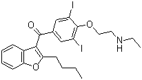 CAS # 83409-32-9, Desethylamiodarone, (2-Butyl-1-benzofuran-3-yl)-[4-(2-ethylaminoethoxy)-3,5-diiodophenyl]methanone