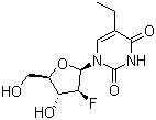 structure of CAS# 83546-42-3, 2'-氟-5-乙基-beta-D-阿拉伯呋喃基尿嘧啶