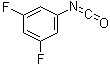 CAS # 83594-83-6, 3,5-Difluorophenyl isocyanate, 1,3-Difluoro-5-isocyanatobenzene, 1-Isocyanato-3,5-difluorobenzene, 3,5-Difluoro-1-isocyanatobenzene