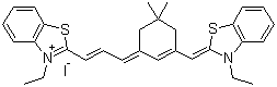CAS # 83846-69-9, 3-Ethyl-2-[3-[3-[(3-ethyl-3H-benzothiazol-2-ylidene)methyl]-5,5-dimethylcyclohex-2-en-1-ylidene]prop-1-enyl]benzothiazolium iodide