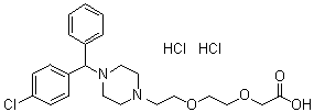 CAS 登录号：83881-56-5, [2-[2-[4-[(4-氯苯基)苯基甲基]-1-哌嗪基]乙氧基]乙氧基]乙酸二盐酸盐