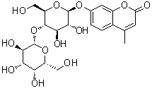structure of CAS# 84325-23-5, 7-[(4-O-beta-D-吡喃半乳糖基-beta-D-吡喃葡萄糖基)氧基]-4-甲基-2H-1-苯并吡喃-2-酮