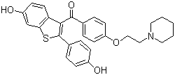 CAS # 84449-90-1, Raloxifene, [6-Hydroxy-2-(4-hydroxyphenyl)benzo[b]thien-3-yl][4-[2-(1-piperidinyl)ethoxy]phenyl]methanone