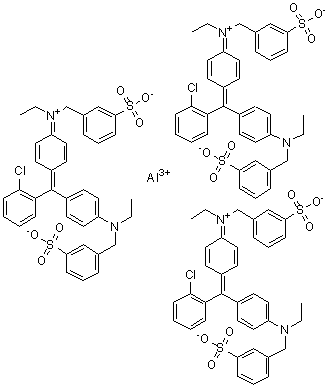 CAS # 84473-91-6, N-[4-[(2-Chlorophenyl)[4-[ethyl[(3-sulfophenyl)methyl]amino]phenyl]methylene]-2,5-cyclohexadien-1-ylidene]-N-ethyl-3-sulfobenzenemethanaminium inner salt aluminum salt