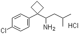 structure of CAS# 84484-78-6, 1-[1-(4-Chlorophenyl)cyclobutyl]-3-methylbutylamine hydrochloride