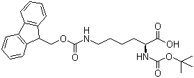 structure of CAS# 84624-27-1, N-Boc-N'-Fmoc-L-赖氨酸