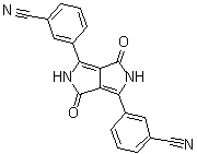 CAS # 84632-50-8, Pigment Orange 71, Pyrrolo[3,4-c]pyrrole, benzonitrile deriv., 1,4-Diketo-3,6-di(3-cyanophenyl)pyrrolo(3,4-c)pyrrole, 3,6-Bis(3-cyanophenyl)-2,5-dihydropyrrolo[3,4-c]pyrrole-1,4-dione, C.I. 561200, C.I. Pigment Orange 71