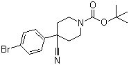 structure of CAS# 847615-14-9, 4-(4-溴苯基)-4-氰基哌啶-1-羧酸叔丁酯