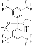 structure of CAS# 848821-61-4, (S)-2-[Bis[3,5-bis(trifluoromethyl)phenyl](trimethylsilyloxy)methyl]pyrrolidine