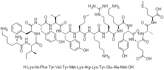 CAS 登录号：849359-86-0, L-赖氨酰-L-异亮氨酰-L-苯丙氨酰-L-酪氨酰-L-缬氨酰-L-酪氨酰-L-蛋氨酰-L-赖氨酰-L-精氨酰-L-赖氨酰-L-酪氨酰-L-alpha-谷氨酰-L-丙氨酰-L-蛋氨酸