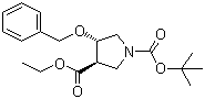 CAS 登录号：849935-82-6, (3R,4S)-rel-4-苄氧基吡咯烷-1,3-二羧酸 1-叔丁酯 3-乙酯