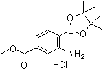 structure of CAS# 850567-49-6, 2-氨基-4-甲氧羰基苯基硼酸频哪醇酯盐酸盐