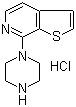 structure of CAS# 850734-85-9, 7-(1-Piperazinyl)thieno[2,3-c]pyridine hydrochloride
