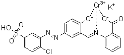CAS 登录号：85118-17-8, [2-[[[5-[(2-氯-5-磺基苯基)偶氮]-2-羟基苯基]亚甲基]氨基]苯甲酸]羟基铬酸钾