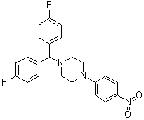structure of CAS# 851472-82-7, 1-[二(4-氟苯基)甲基]-4-(4-硝基苯基)哌嗪