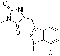 structure of CAS# 852391-15-2, 5-[(7-氯-1H-吲哚-3-基)甲基]-3-甲基-2,4-咪唑烷二酮