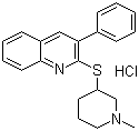 CAS # 85275-44-1, 2-[(1-Methyl-3-piperidinyl)thio]-3-phenylquinoline hydrochloride