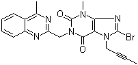 structure of CAS# 853029-57-9, 8-溴-7-(2-丁炔-1-基)-3,7-二氢-3-甲基-1-[(4-甲基-2-喹唑啉基)甲基]-1H-嘌呤-2,6-二酮