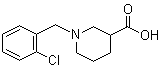 structure of CAS# 853649-08-8, 1-[(2-氯苯基)甲基]-3-哌啶甲酸