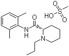 CAS 登录号：854056-07-8, 甲磺酸罗哌卡因, N-(2,6-二甲基苯基)-1-丙基哌啶-2-甲酰胺甲磺酸盐