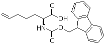 structure of CAS# 856412-22-1, N-Fmoc-(S)-2-aminohept-6-enoic acid