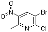 structure of CAS# 856834-95-2, 3-Bromo-2-chloro-6-methyl-5-nitropyridine