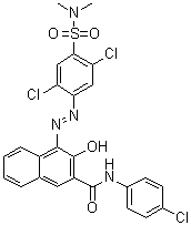 CAS 登录号：85776-14-3, N-(4-氯苯基)-4-[2-[2,5-二氯-4-[(二甲基氨基)磺酰基]苯基]偶氮]-3-羟基-2-萘甲酰胺