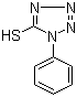 CAS # 86-93-1, 1-Phenyltetrazole-5-thiol, 1-Phenyl-5-mercaptotetrazole, 1-Phenyl-1H-tetrazole-5-thiol, 5-Mercapto-1-phenyl-1,2,3,4-tetrazole, 5-Mercapto-1-phenyltetrazole