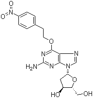 structure of CAS# 86137-72-6, 2'-脱氧-6-O-[2-(4-硝基苯基)乙基]鸟苷