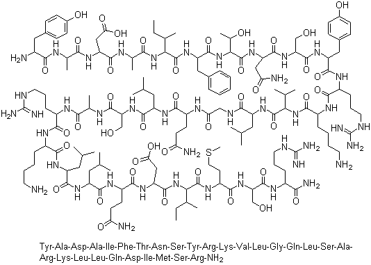 structure of CAS# 86168-78-7, Sermorelin