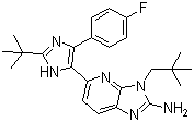 structure of CAS# 862505-00-8, 5-[2-(1,1-二甲基乙基)-4-(4-氟苯基)-1H-咪唑-5-基]-3-(2,2-二甲基丙基)-3H-咪唑并[4,5-b]吡啶-2-胺