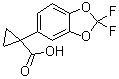 structure of CAS# 862574-88-7, 1-(2,2-二氟苯并二氧杂环戊烯-5-基)环丙烷羧酸
