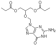 CAS # 86357-20-2, 2-Amino-1,9-dihydro-9-[[2-(1-oxopropoxy)-1-[(1-oxopropoxy)methyl]ethoxy]methyl]-6H-purin-6-one