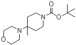 structure of CAS# 864369-95-9, 4-Methyl-4-(4-morpholinyl)-1-piperidinecarboxylic acid 1,1-dimethylethyl ester