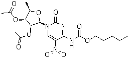 CAS 登录号：865474-03-9, 5'-脱氧-5-硝基-N-[(戊氧基)羰基]胞苷 2',3'-二乙酸酯