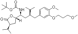 structure of CAS# 866030-35-5, [(1S,3S)-3-[[4-甲氧基-3-(3-甲氧基丙氧基)苯基]甲基]-4-甲基-1-[(2S,4S)-四氢-4-异丙基-5-氧代-2-呋喃基]戊基]氨基甲酸叔丁酯