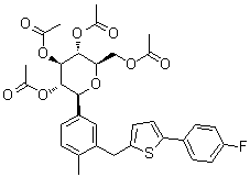 CAS # 866607-35-4, (1S)-1,5-Anhydro-1-C-[3-[[5-(4-fluorophenyl)-2-thienyl]methyl]-4-methylphenyl]-D-glucitol tetraacetate