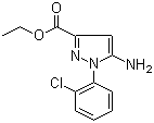structure of CAS# 866838-00-8, 5-Amino-1-(2-chlorophenyl)-1H-pyrazole-3-carboxylic acid ethyl ester