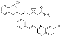 CAS 登录号：866923-63-9, 1-[[[(1R)-1-[3-[(1E)-2-(7-氯-2-喹啉基)乙烯基]苯基]-3-[2-(1-羟基-1-甲基乙基)苯基]丙基]硫基]甲基]环丙烷乙酰胺