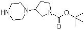 structure of CAS# 867265-71-2, 3-(哌嗪-1-基)吡咯烷-1-羧酸叔丁酯
