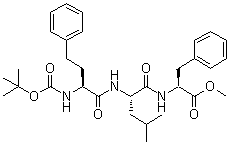 structure of CAS# 868539-96-2, N-[(S)-2-(tert-Butoxycarbonylamino)-4-phenylbutanoyl]-L-leucyl-L-phenylalanine methyl ester