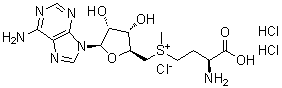 structure of CAS# 86867-01-8, 5'-[[(3S)-3-氨基-3-羧基丙基]甲基锍]-5'-脱氧腺苷氯化物二盐酸盐