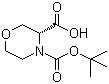 CAS # 869681-70-9, 4-Boc-3(R)-morpholinecarboxylic acid, (R)-Morpholine-3,4-dicarboxylic acid 4-tert-butyl ester