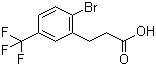 structure of CAS# 869725-56-4, 2-Bromo-5-(trifluoromethyl)benzenepropanoic acid